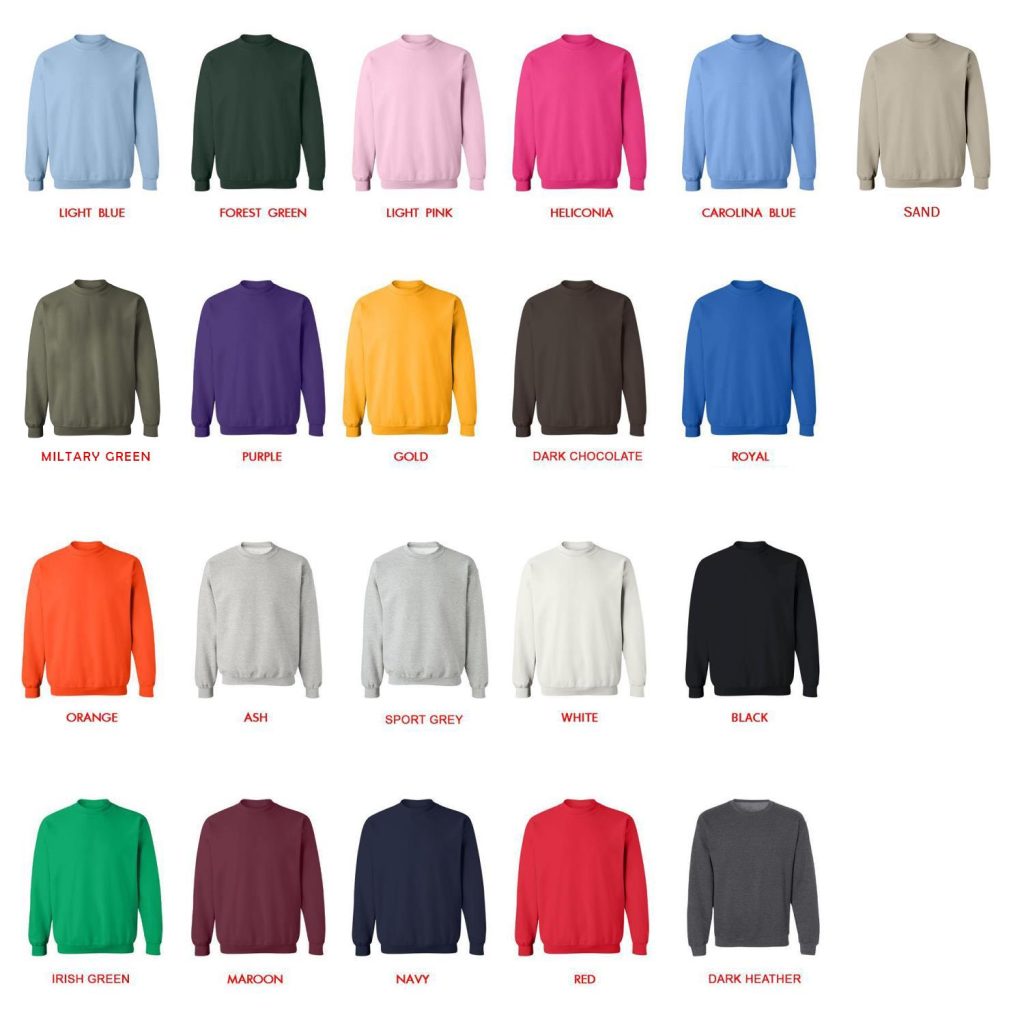 sweatshirt color chart - MrBeast Shop